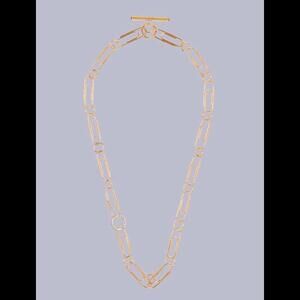 Hillier Bartley Gold Paperclip Necklace